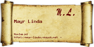 Mayr Linda névjegykártya
